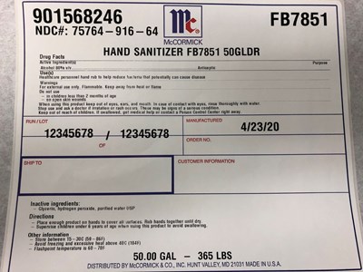 50 Gal Drum Hand Sanitizer (190 L 50 Gal Drum 7576491664)